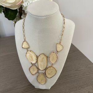 Stella & Dot Off-White Stone Statement Necklace
